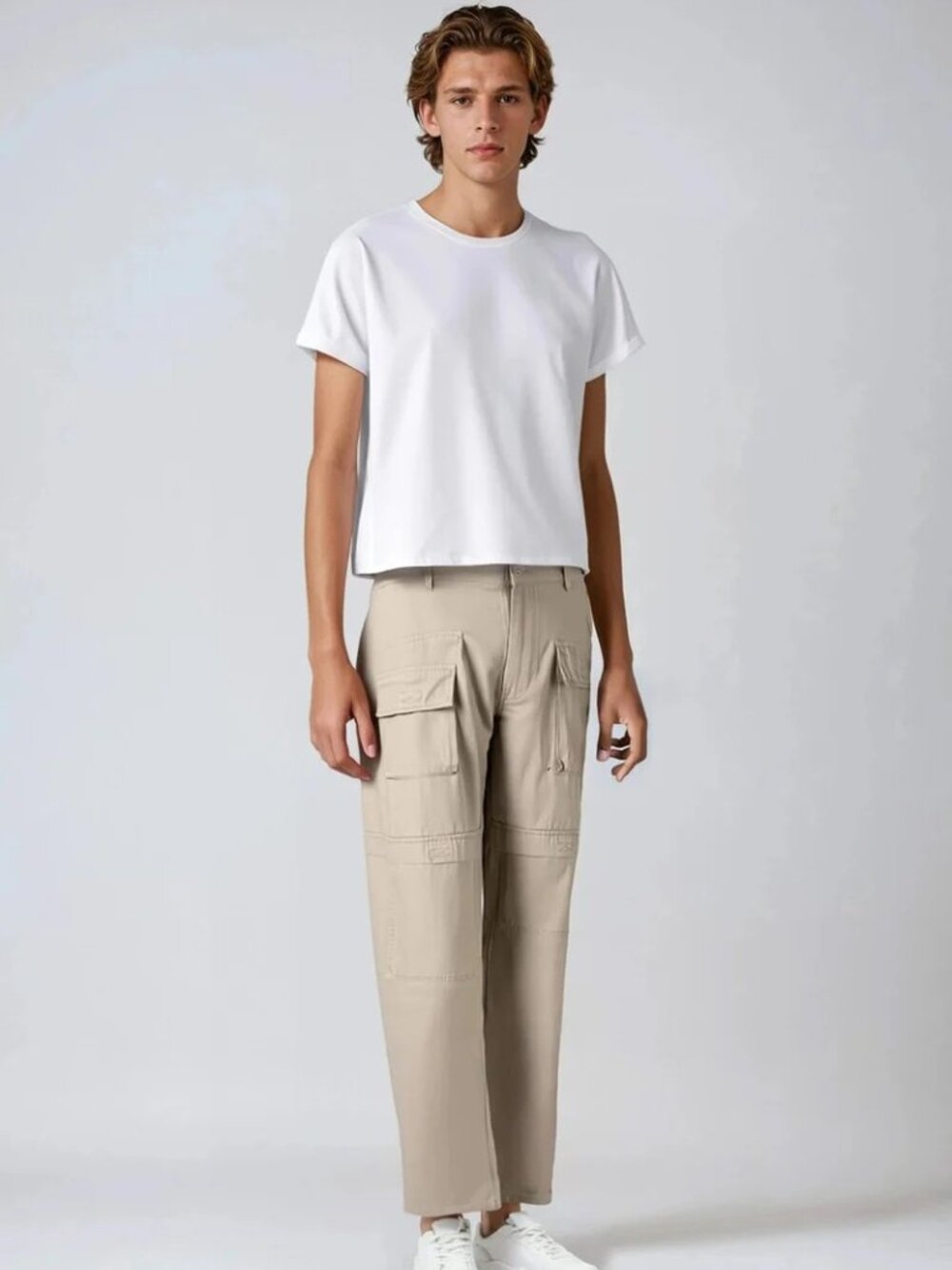 Forever 21 Men's Taupe Cargo Slim Regular Pants SZ 32